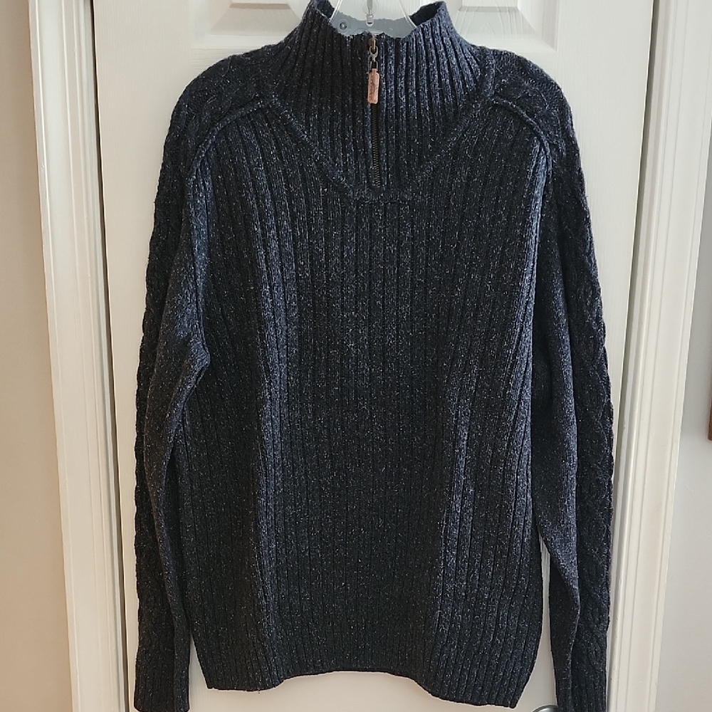 Tommy Bahama Blue Zip Up Sweater